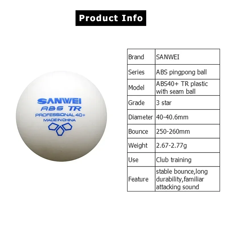 SANWEI-ABS TR Pelotas de tenis - Table Tennis Vr reseña y precio